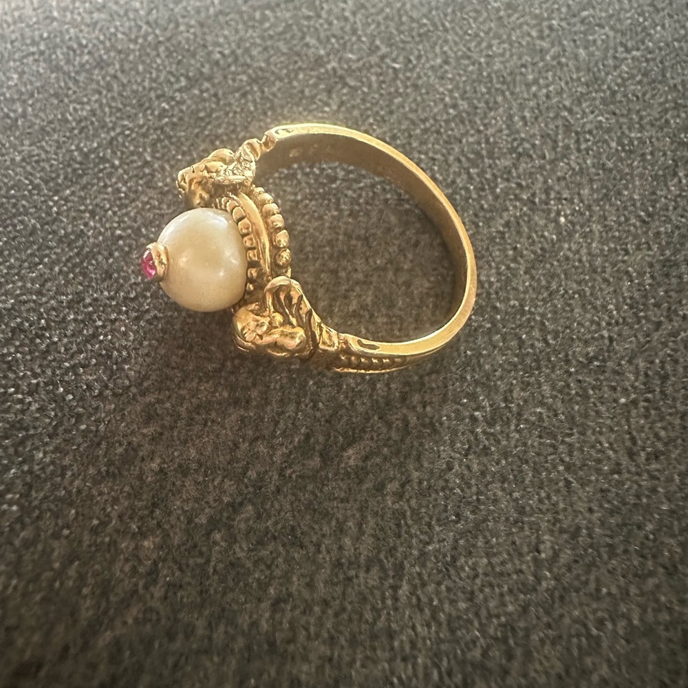 14kGold and White Pearl Edwardian Ring